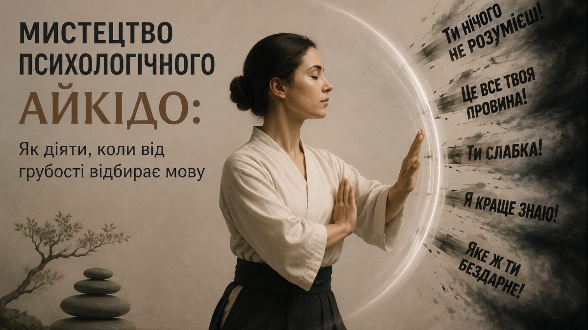 Мистецтво психологічного айкідо: Як діяти, коли від грубості відбирає мову