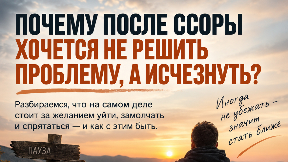 Почему после ссоры хочется не решить проблему, а исчезнуть?