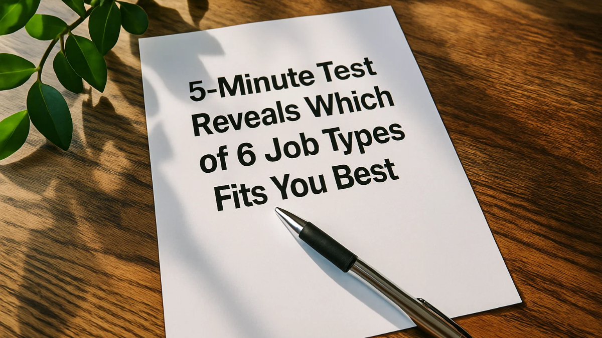 This 5-Minute Test Reveals Which of the 6 Job Types Fits You Best.