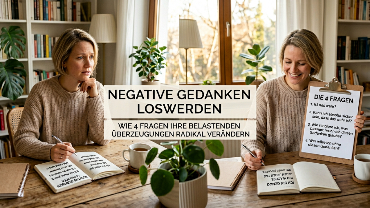 Negative Gedanken loswerden: Wie 4 Fragen Ihre belastenden Überzeugungen radikal verändern