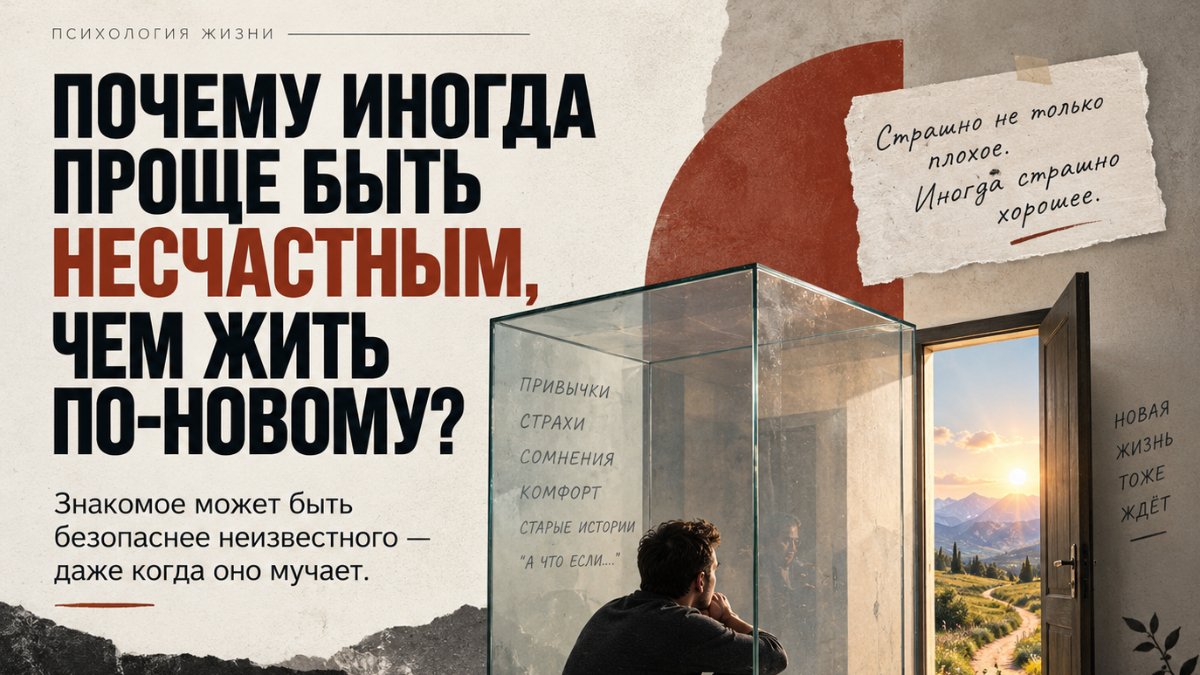 Почему иногда проще быть несчастным, чем начать жить по-новому?