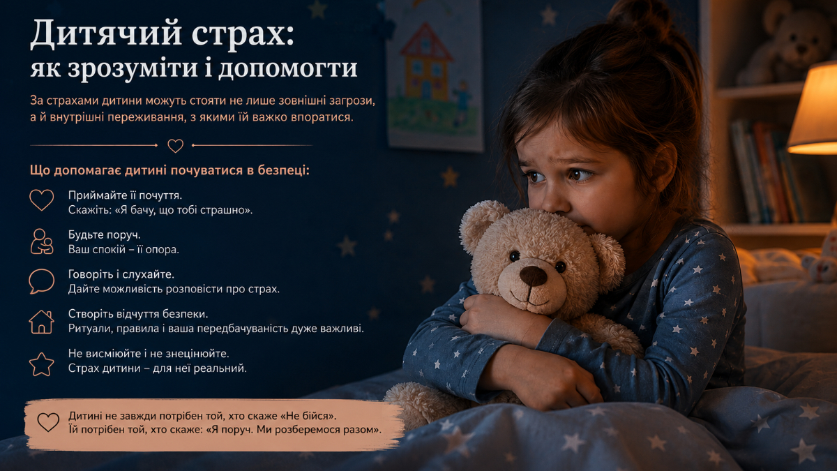 ДИТЯЧІЙ СТРАХ: Як зрозуміти і допомогти