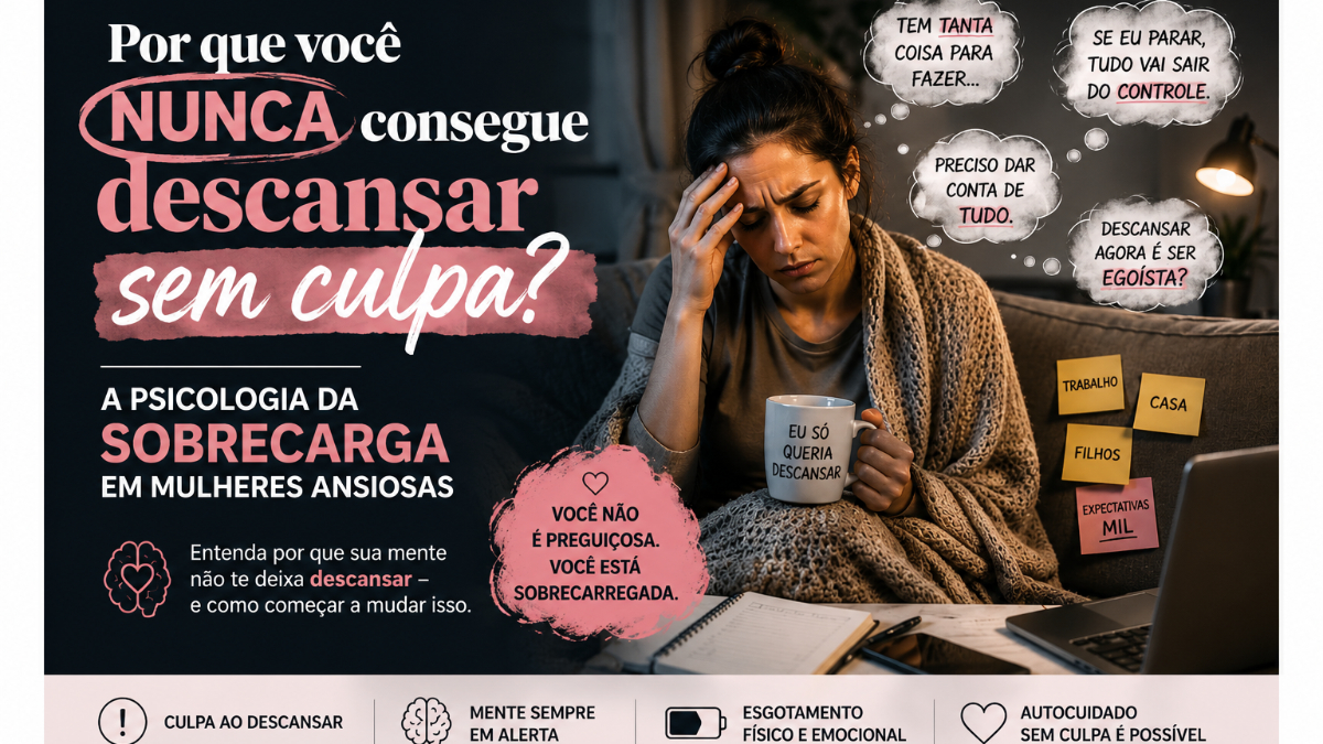Por que você nunca consegue descansar sem culpa? A psicologia da sobrecarga em mulheres ansiosas.