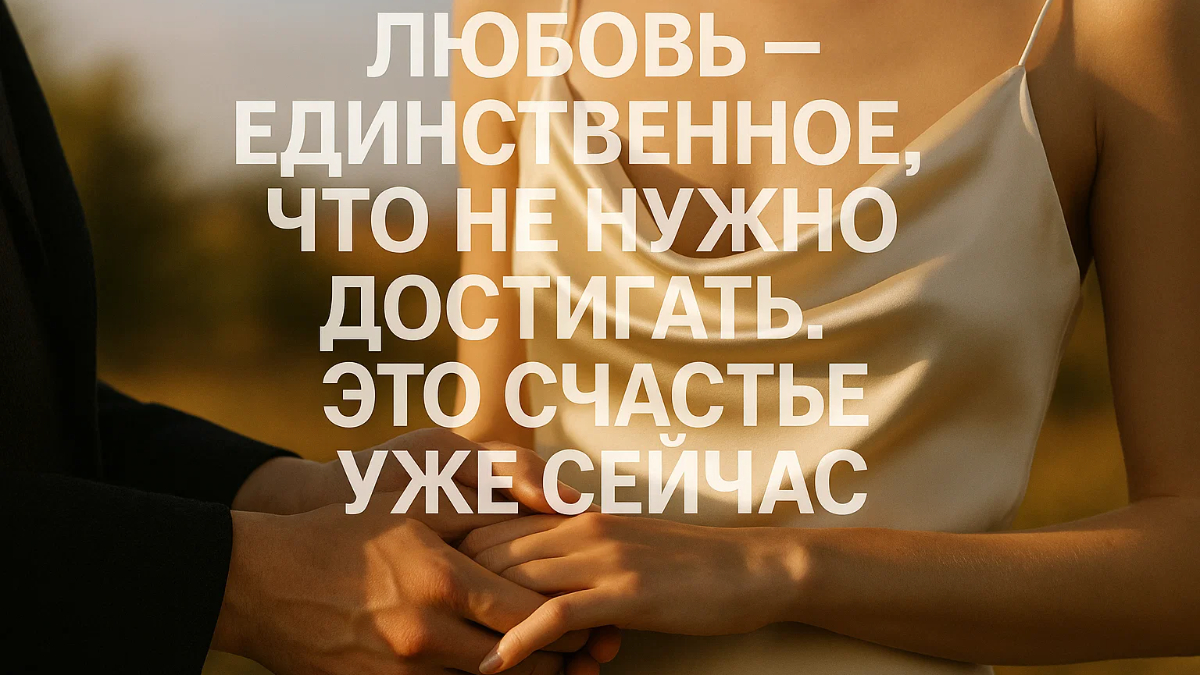 ЛЮБОВЬ – ЕДИНСТВЕННОЕ, ЧТО НЕ НУЖНО ДОСТИГАТЬ. ЭТО СЧАСТЬЕ УЖЕ СЕЙЧАС