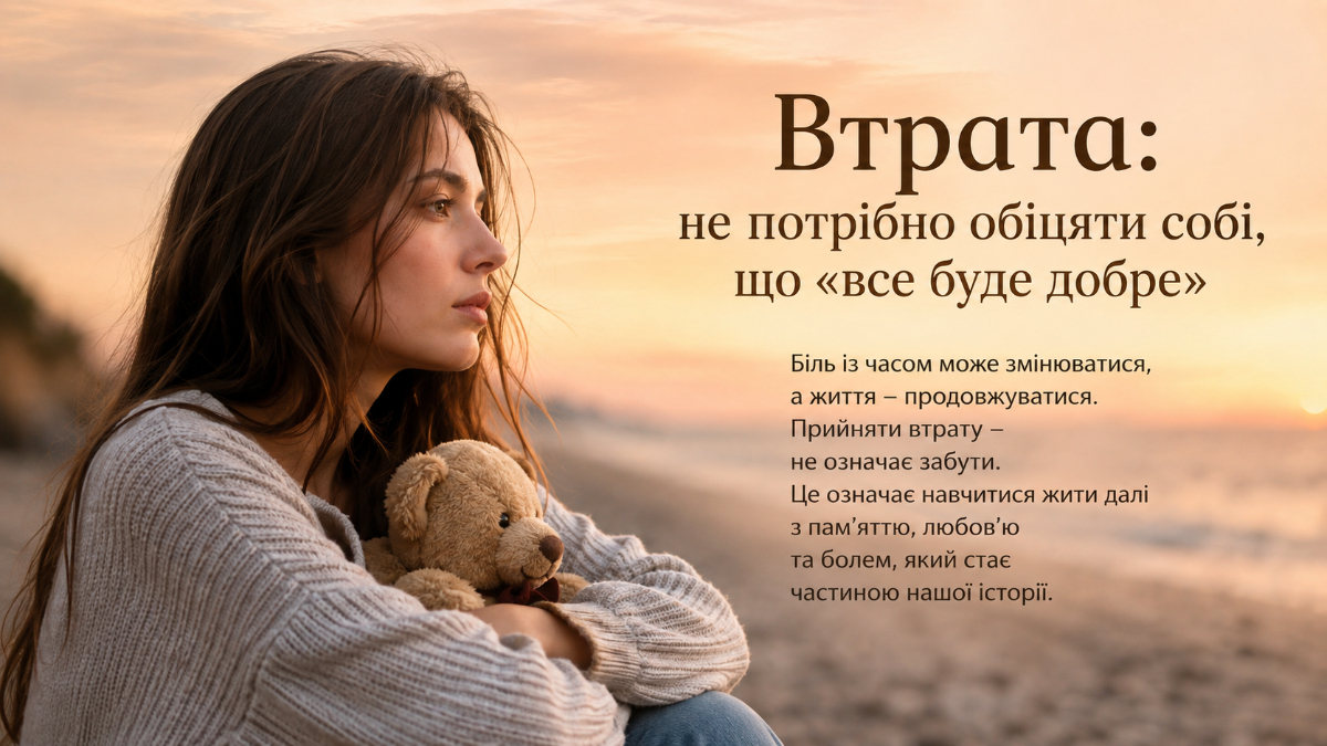 «Втрата: не потрібно обіцяти собі, що “все буде добре”»