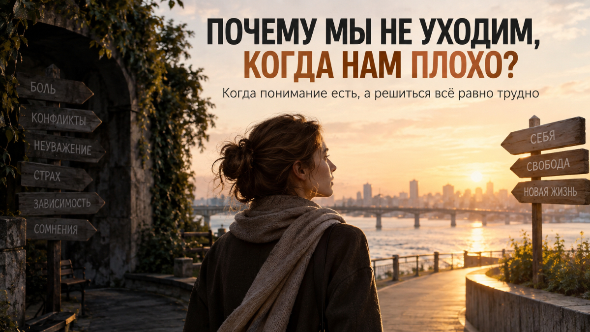 Почему человек понимает, что отношения ему вредят, но всё равно не может уйти?