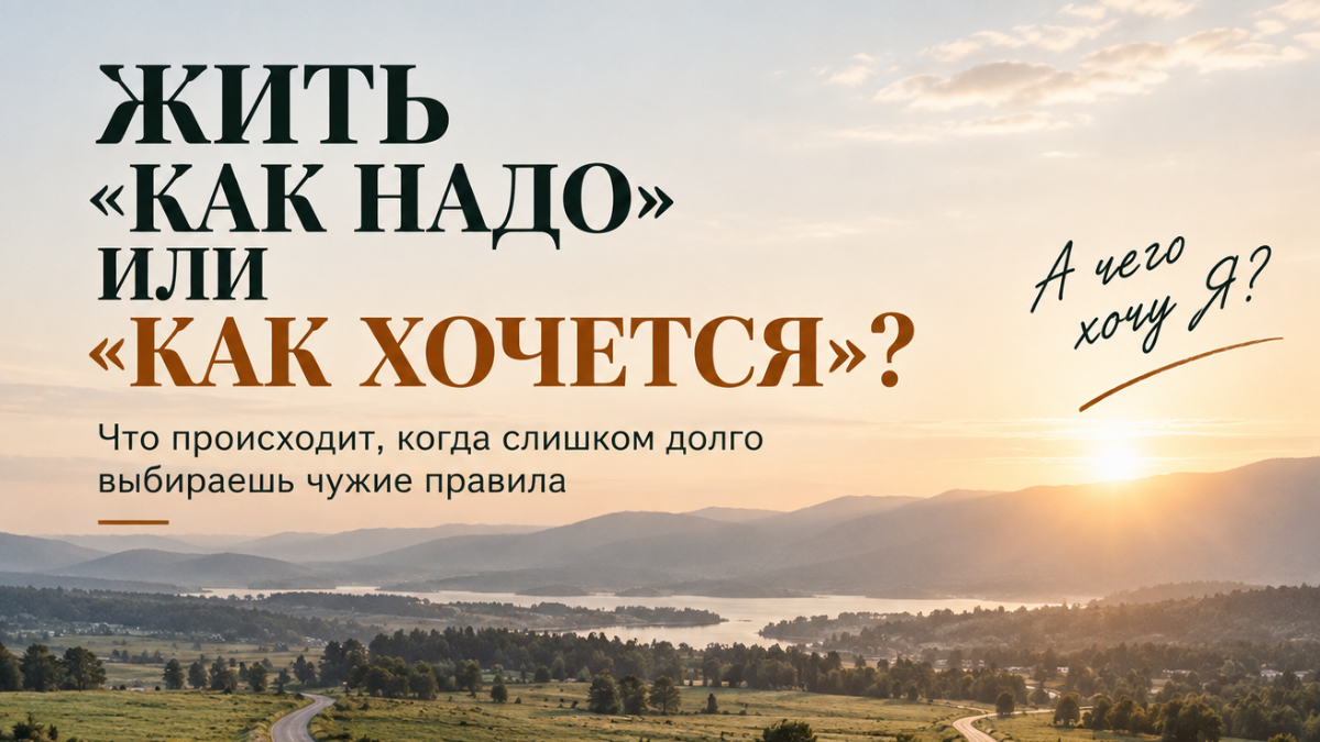 Что происходит, когда человек слишком долго живёт «как надо», а не «как хочется»?