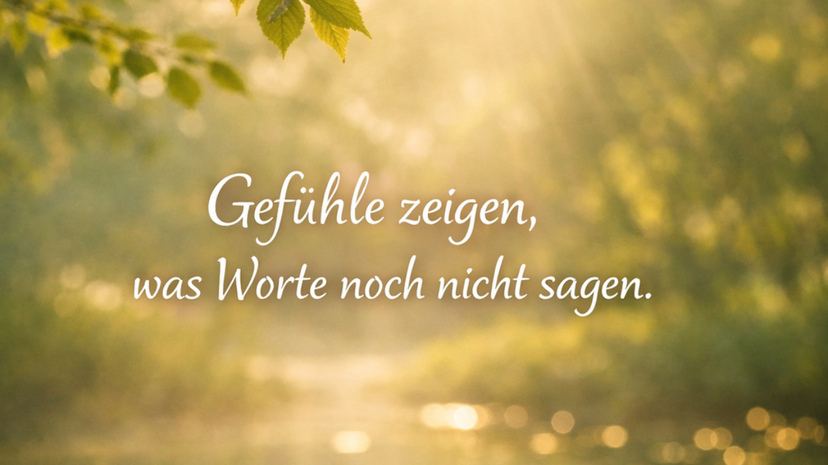 Wenn Worte fehlen, sprechen Gefühle.