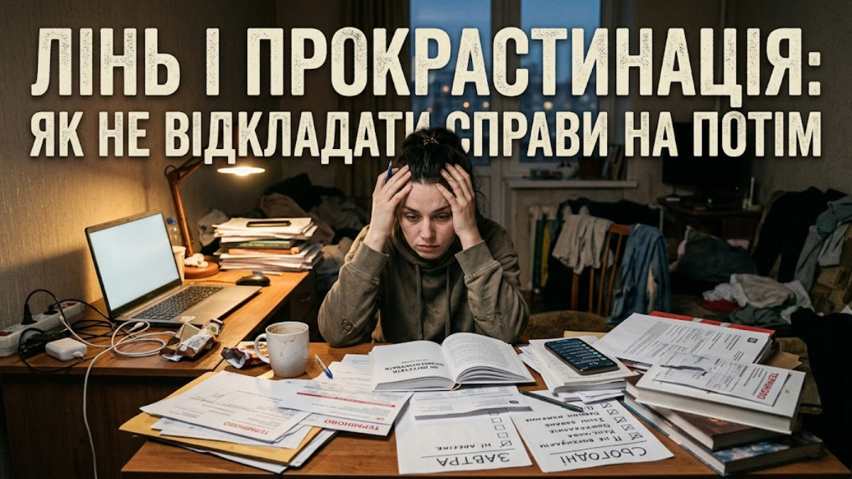 Лінь і прокрастинація: Як не відкладати справи на потім