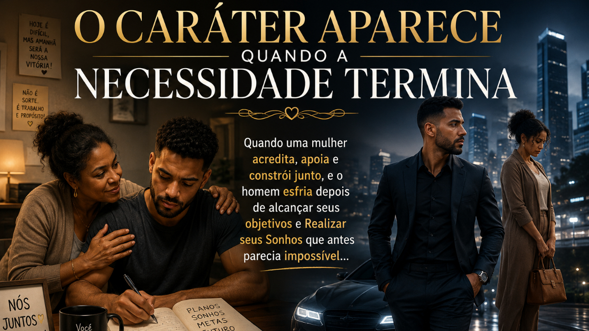 O caráter aparece quando a necessidade termina